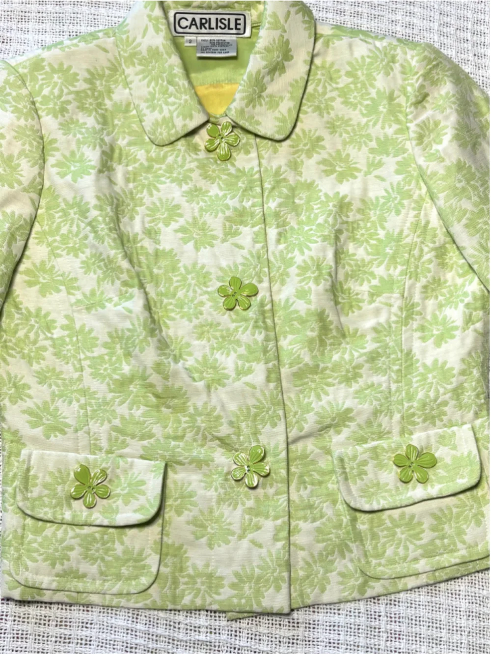 Vintage Carlisle 5-Pc Mix & Match Suit Set Green Floral Jacquard Silk Blend - Picture 14 of 16